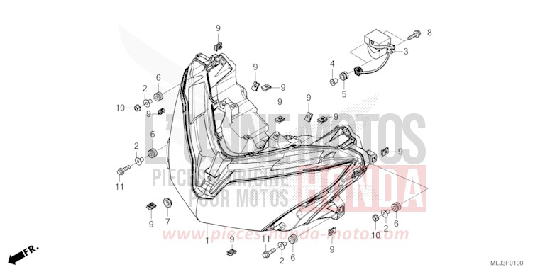 HEADLIGHT for Gold Wing BETA SILVER METALLIC (NHC07E) from 2023